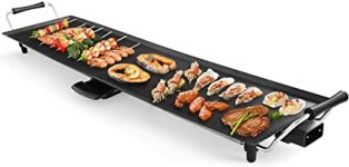 plancha GOPLUS XXL qui met en avant sa grandeur et fait cuire beaucoup d'aliments